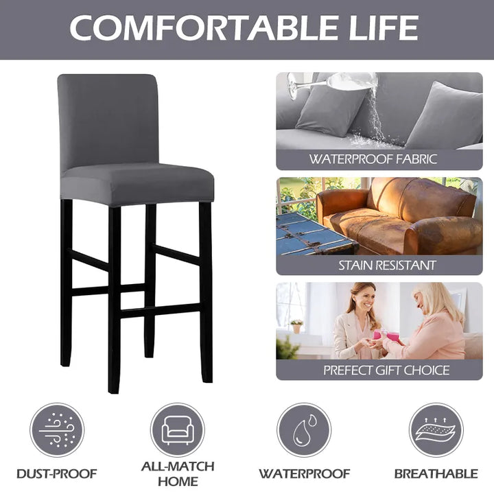Waterdichte en rekbare hoes voor barstoelen, interieurdecoratie met duurzame meubelbescherming.
