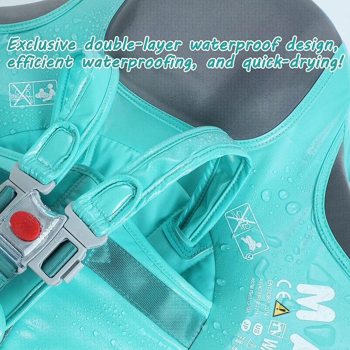 "Verstelbare baby zwemtrainer met 360° bescherming, felgekleurd voor 3-24 maand baby's, veilig en comfortabel in water."