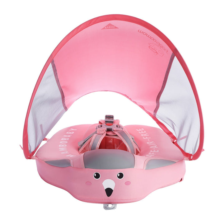 "Verstelbare baby zwemtrainer met 360° bescherming, felgekleurd voor 3-24 maand baby's, veilig en comfortabel in water."