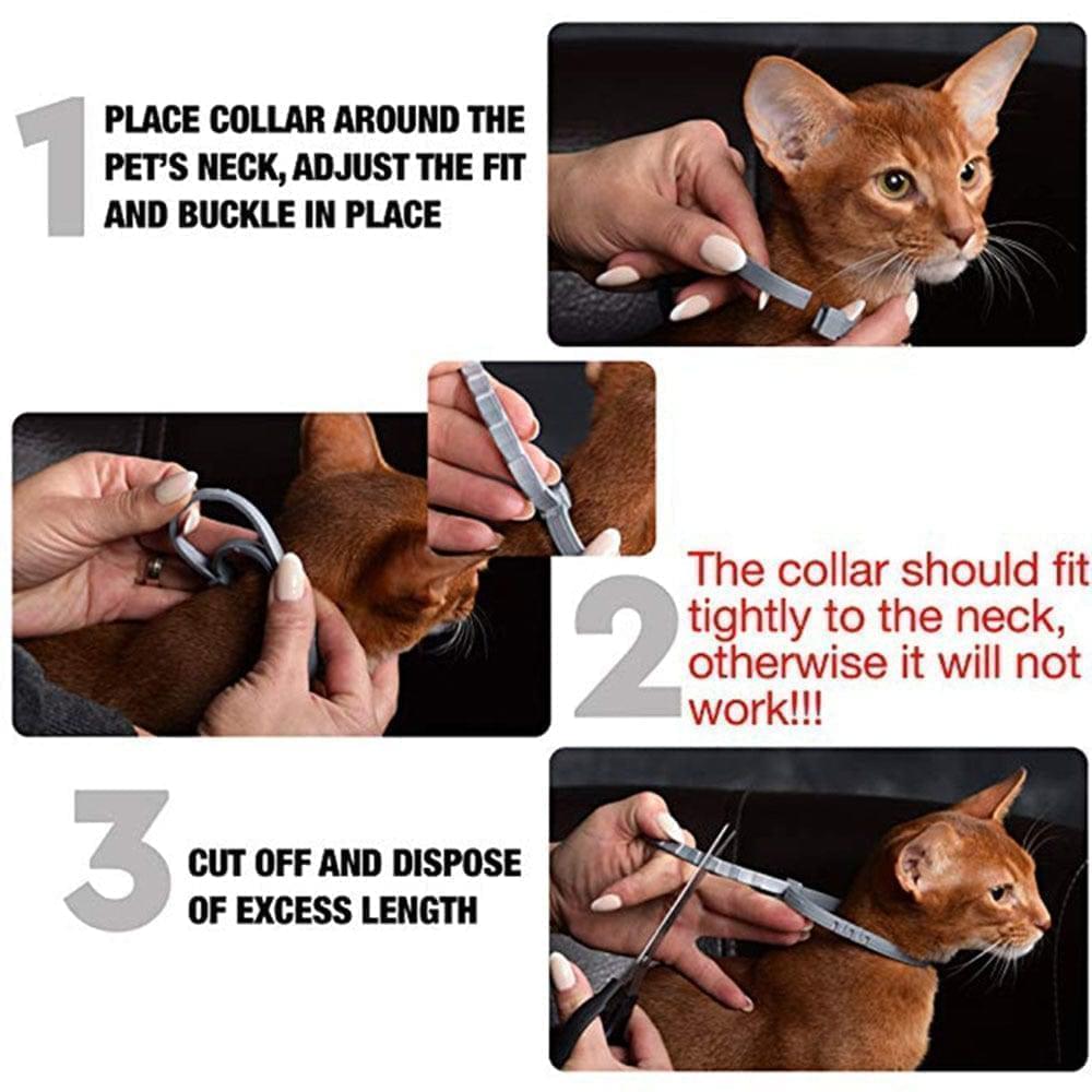 Katten vlooien- en tekenhalsband. Waterdicht en verstelbaar, 8 maanden effectieve bescherming.