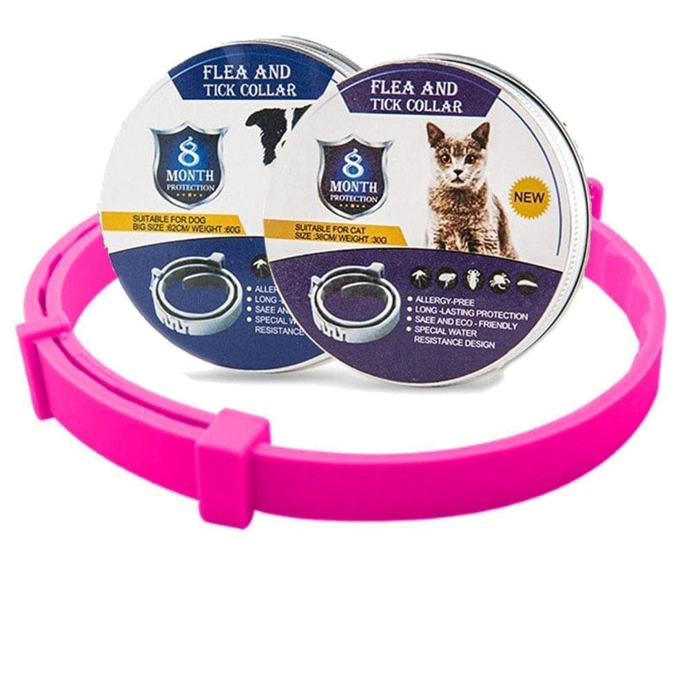Verstelbare honden- en kattenband. 8 maanden langdurige bescherming tegen vlooien en teken.