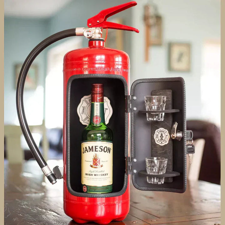 Geheime drankkast blusser: Onopvallende brandblusser bar, perfect voor discrete opslag van je favoriete dranken.