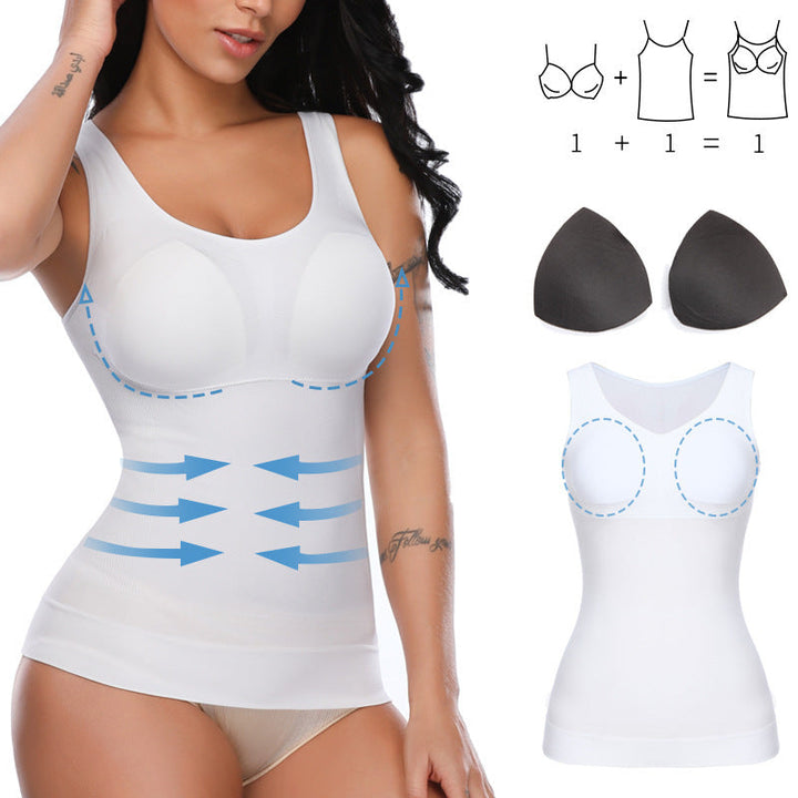 Vespera dames corrigerende tanktop met ingebouwde BH. Creëert een slanker, naadloos silhouet.