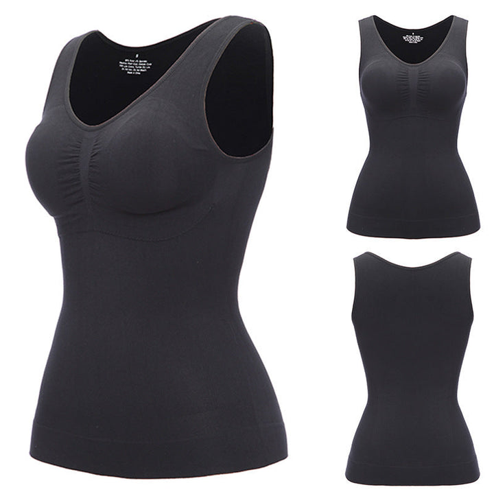 Figuurcorrigerende Vespera dames tanktop met ingebouwde BH. Biedt comfortabele ondersteuning en vormt het lichaam.