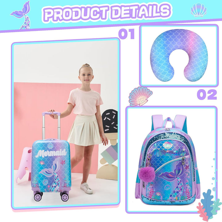 Kinder trolley koffer met spinnerwielen. Duurzame hardshell voor jonge avonturiers. Handig en lichtgewicht.