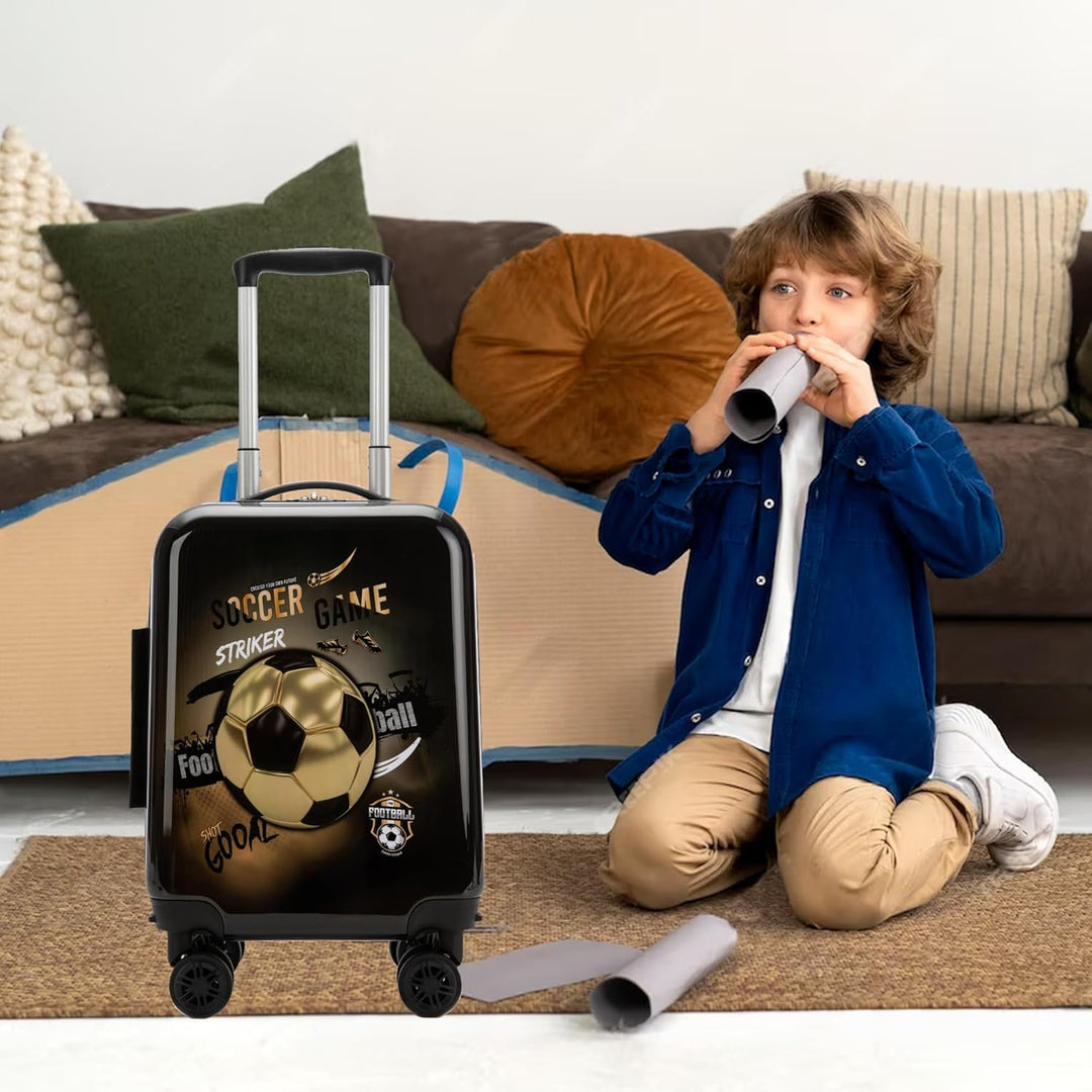 Handige kinder koffer 16 inch met spinnerwielen. Onderdeel van de complete 5-delige set voor kinderen.