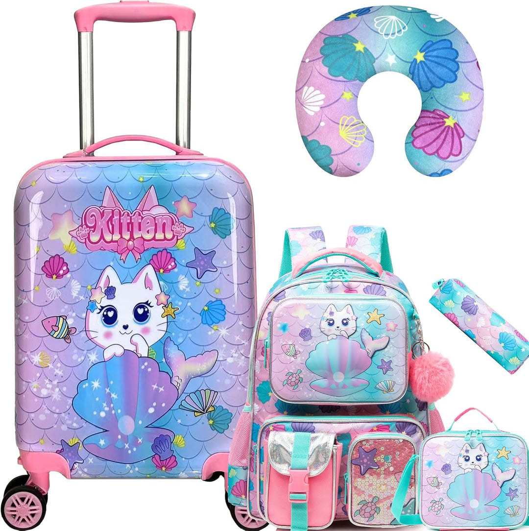 Complete kinder reisset met harde koffer, rugzak, accessoires. Klaar voor het volgende avontuur.
