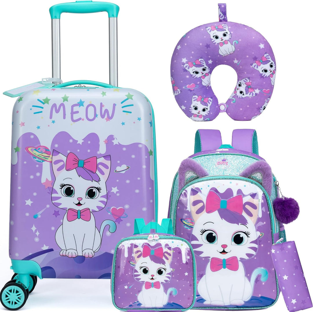 Handbagage kinder koffer hardshell met spinnerwielen. Perfect voor vliegreizen met het gezin.