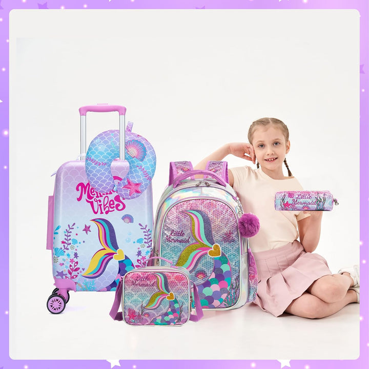 Kinder hardshell koffer 16 inch met spinnerwielen. Onderdeel van de complete 5-delige reisset voor kids.