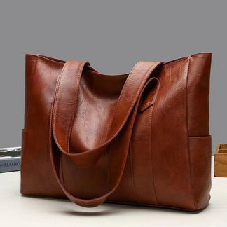 "Vintage leren schoudertas dames, ruim interieur, echt leer, verstelbare riem, tijdloze elegante tas, casual & formeel."