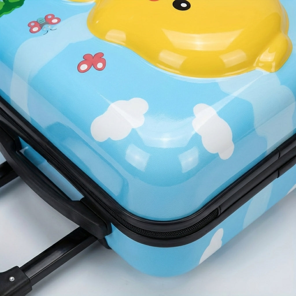Verstelbaar handvat van de TotsCase kinderkoffer, ideaal voor comfortabel reizen en makkelijke bediening door kinderen.