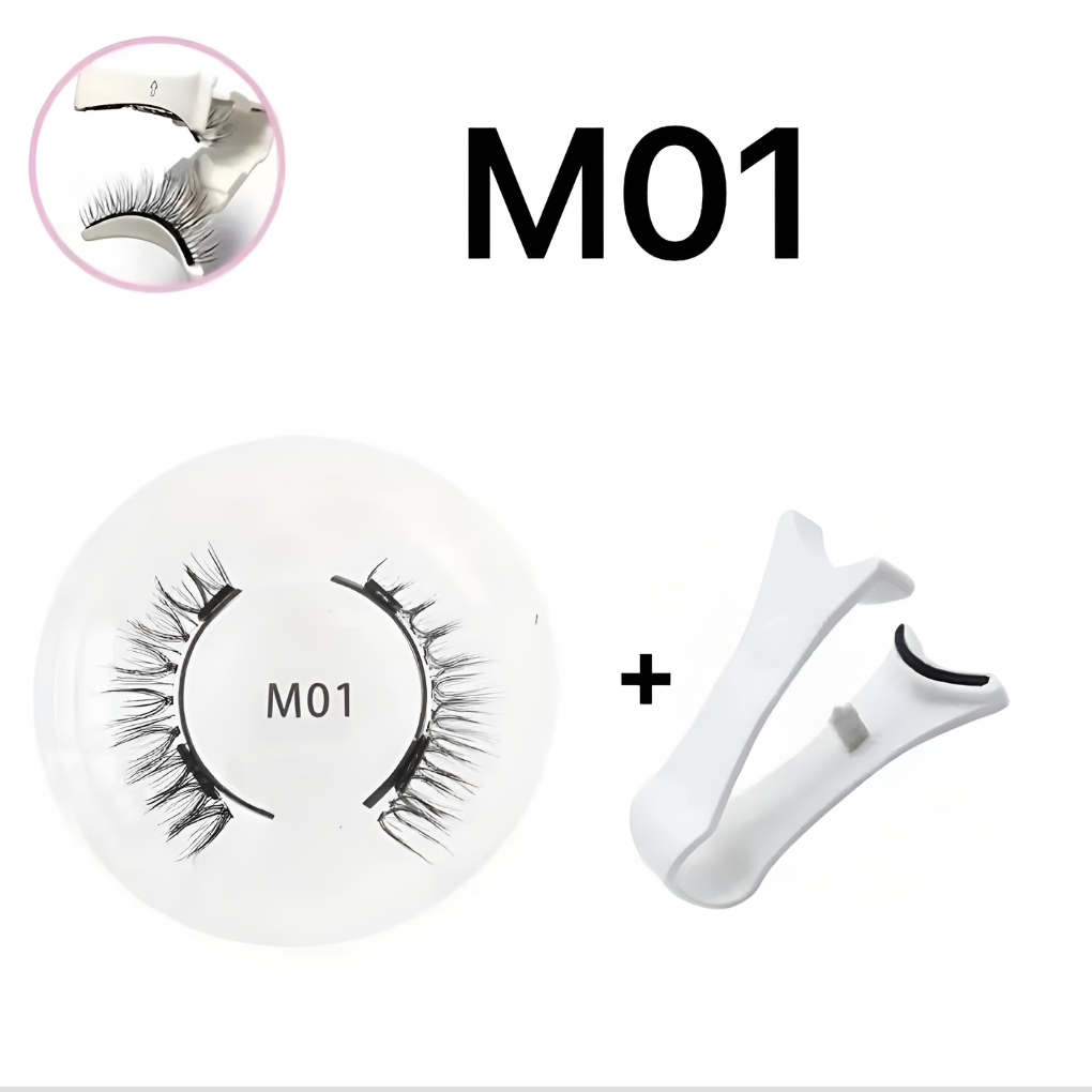 Vrouwen dragen magnetische wimpers, close-up ogen met perfecte oogmake-up.