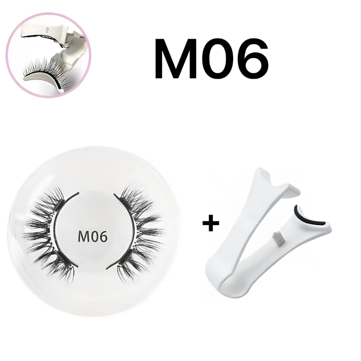 Meerdere sets herbruikbare magnetische wimpers in verschillende stijlen voor diverse looks.