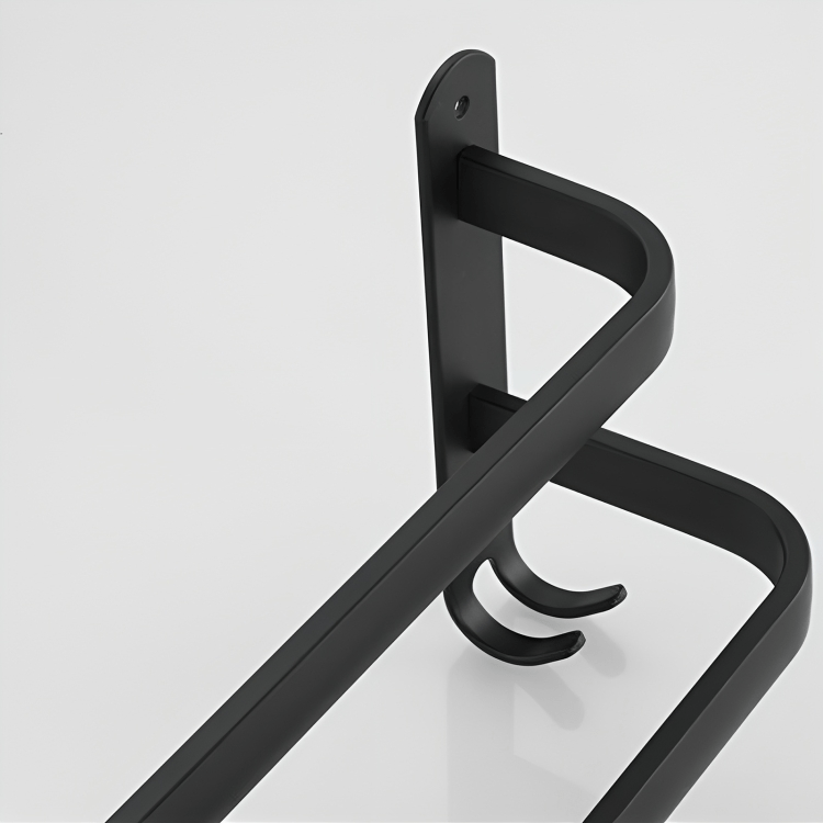 Duurzaam aluminium badkamerrek voor aan de wand, lange levensduur en elegant design.