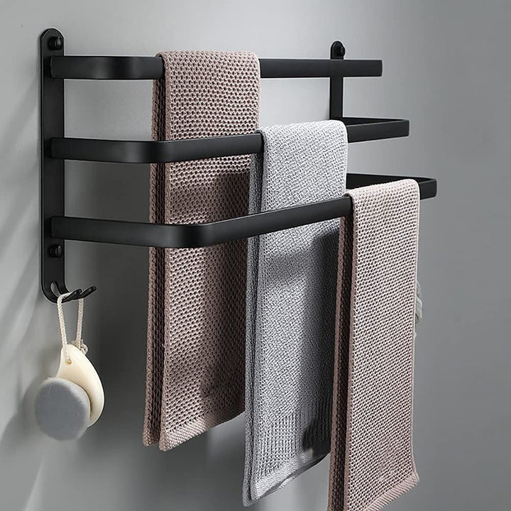 Ruimtebesparend handdoekenrek voor aan de wand, ideaal voor kleine badkamers en douche.