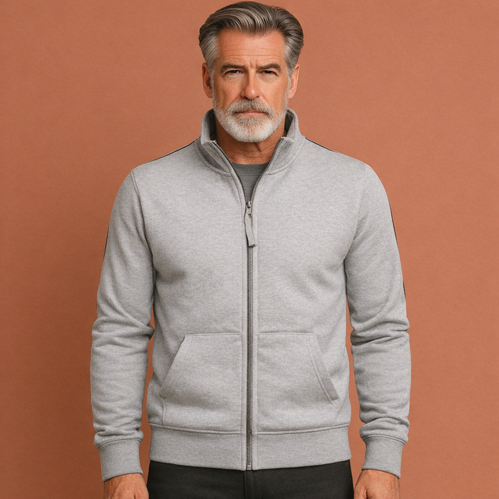 Warm comfortabel herenvest met rits, ideaal voor casual herfst- en winterdagen.