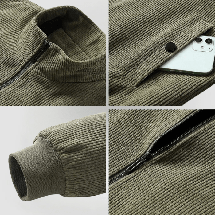 Comfortabel warm gestructureerd heren winterjack met voering, perfect voor koude dagen en casual mode.