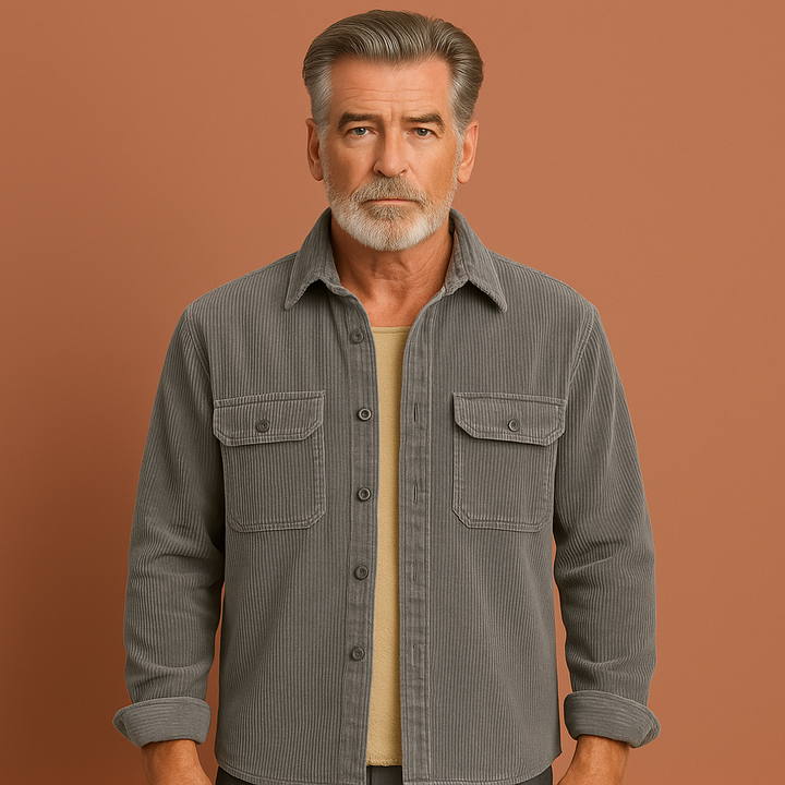 Casual heren fleece overhemd met warme voering en knoopsluiting, veelzijdig als bovenkleding in de winter.