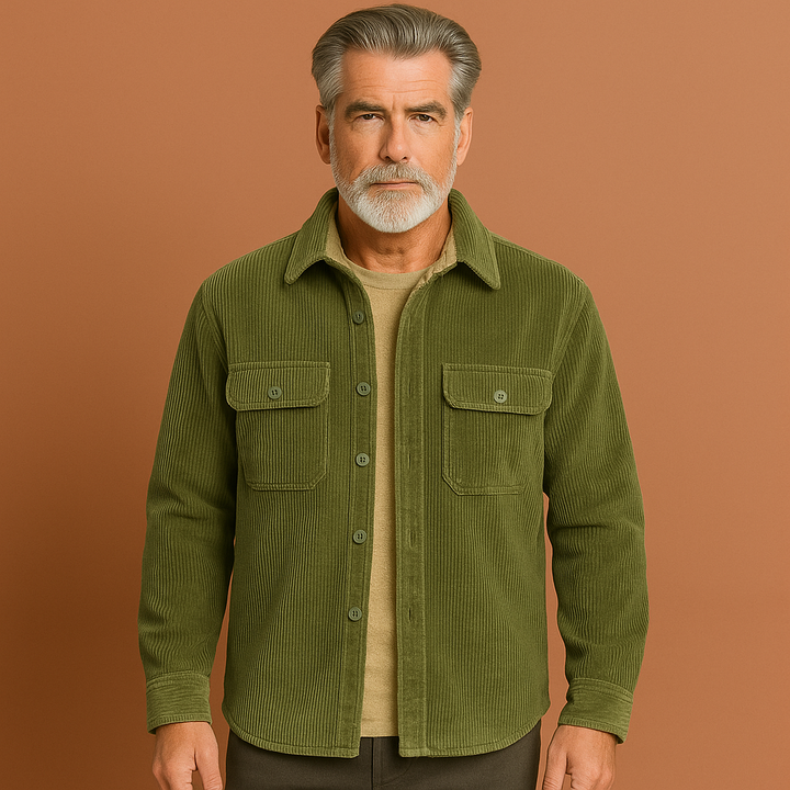 Stijlvol en warm heren casual overhemd met borstzakken, ideaal als winterse bovenkleding. Met zachte voering.