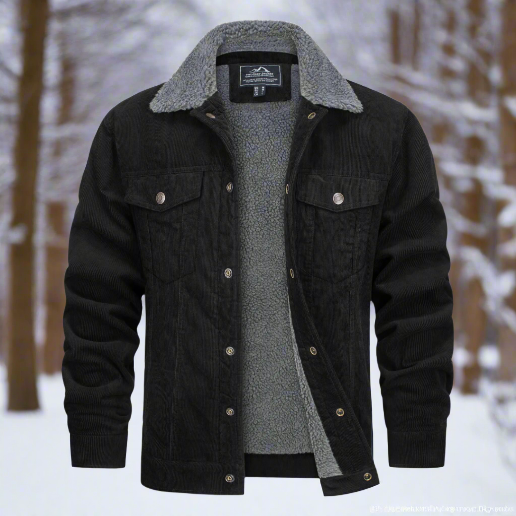 Klassiek denim herenjack met zachte voering voor extra warmte. Tijdloos model voor koude dagen, stijlvol en robuust.