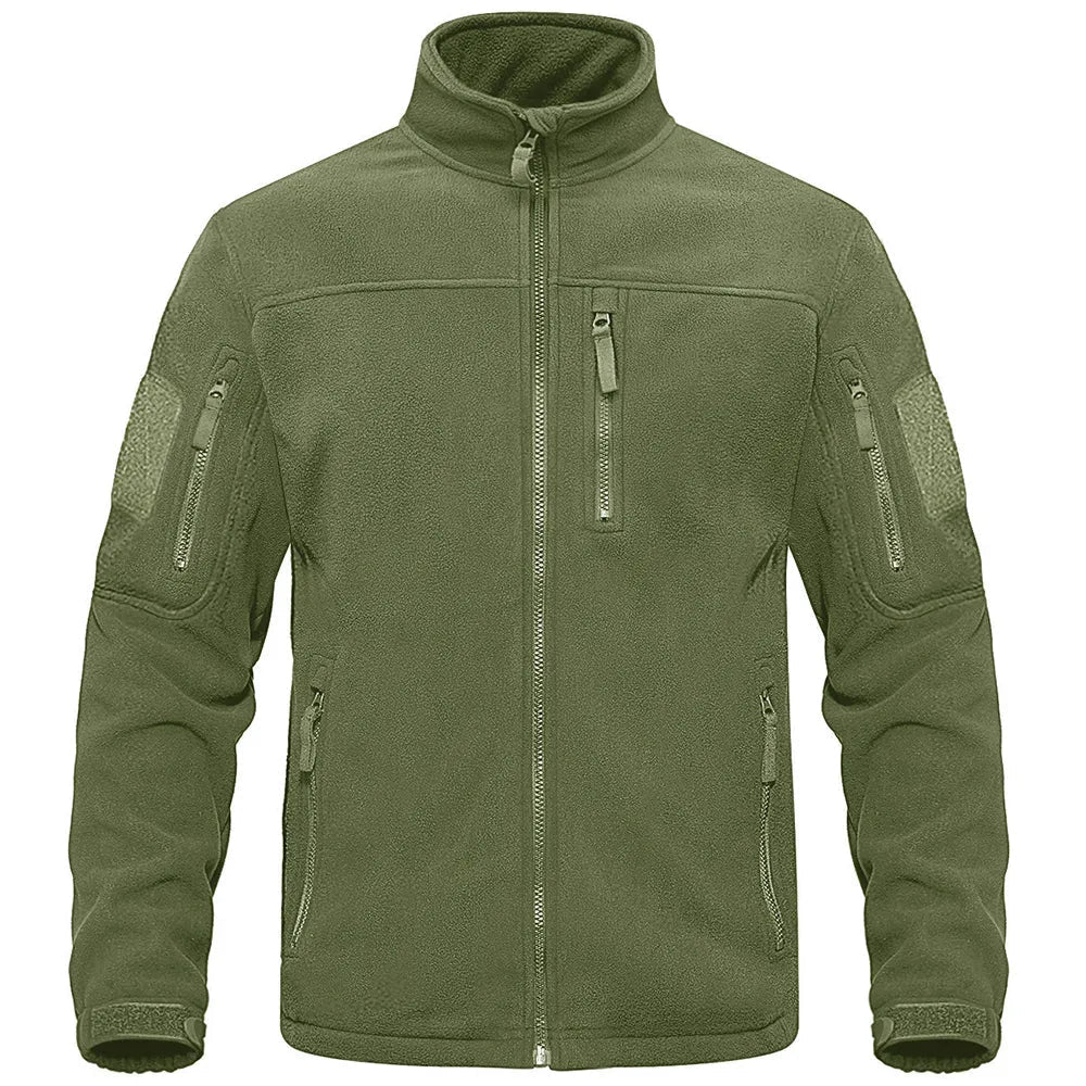 Warm herenjack met hoge kraag en ritszakken, ideaal voor winterwandelingen, vrijetijd en comfortabel outdoor gebruik.