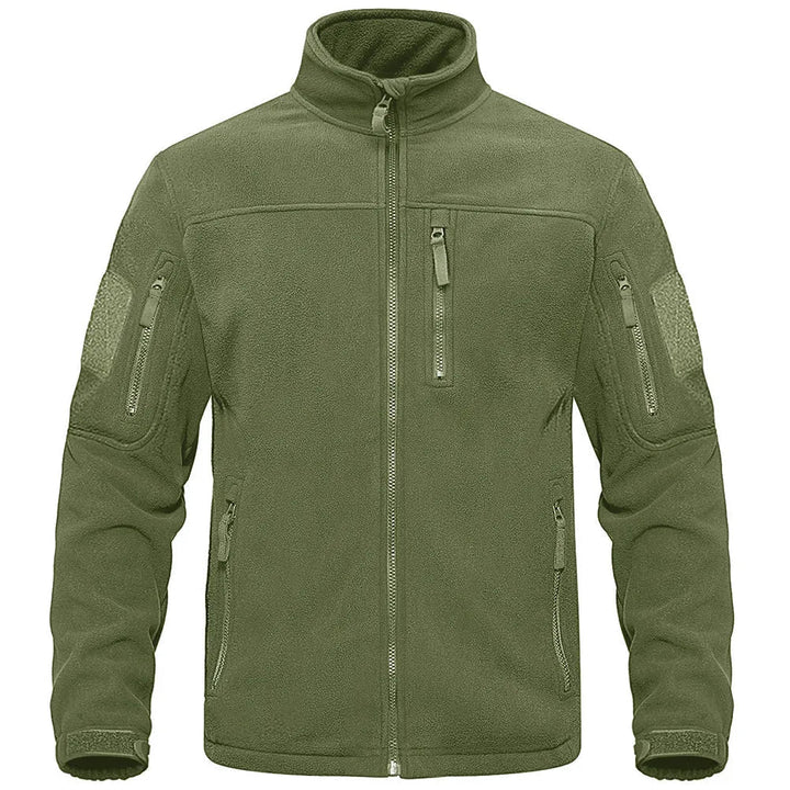 Warm herenjack met hoge kraag en ritszakken, ideaal voor winterwandelingen, vrijetijd en comfortabel outdoor gebruik.