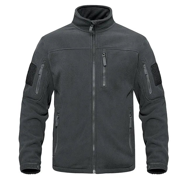 Veelzijdig herenjack met warme voering, hoge kraag en ritszakken, perfect voor outdoor en vrijetijd.