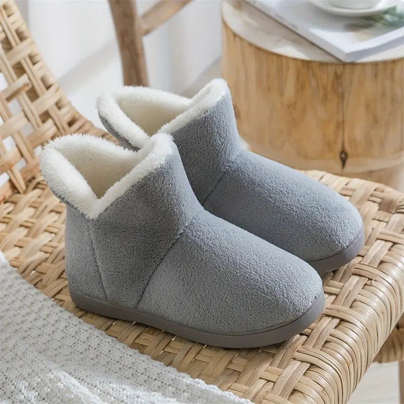 Comfortabele damessloffen, beige, zacht en warm voor de winter, ideaal voor huispak