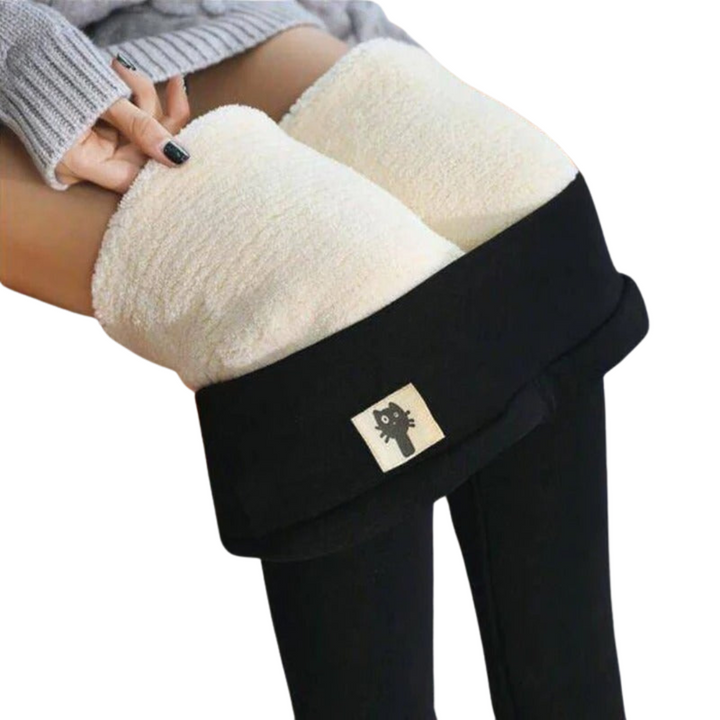 Warme dames thermolegging met hoge taille, comfortabel en ideaal als basislaag voor winterkleding.
