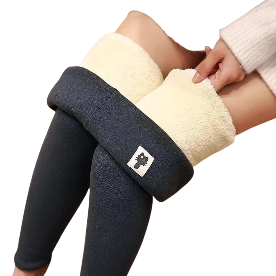 Stijlvolle dames thermolegging met hoge taille, perfect voor mode en warmte tijdens koud weer.