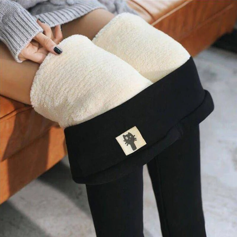 Dameslegging met hoge taille, thermisch en comfortabel, een must-have voor de damesmode in de winter.