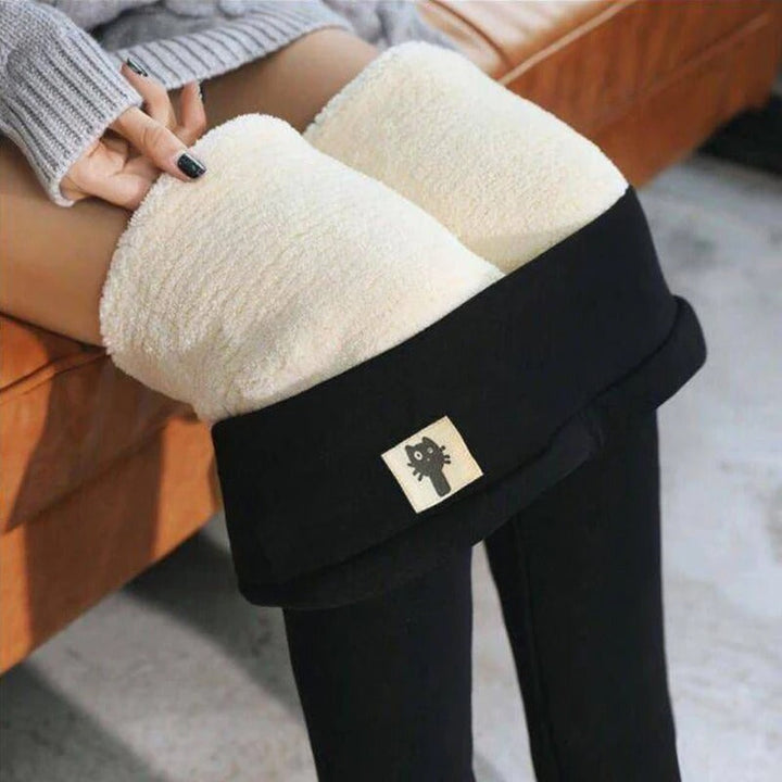 Dameslegging met hoge taille, thermisch en comfortabel, een must-have voor de damesmode in de winter.