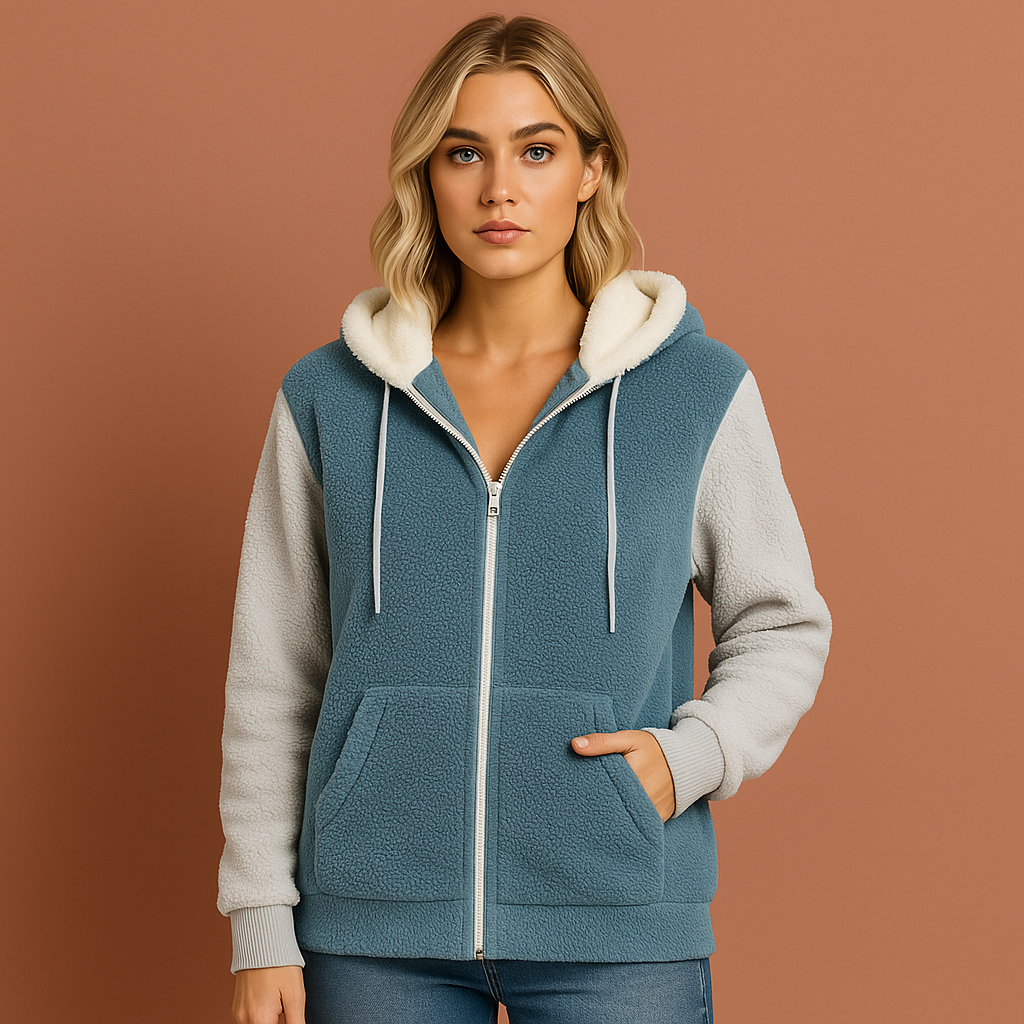 Casual dames vest met rits, warme wintermode zip hoodie, lange mouwen en comfortabele pasvorm.