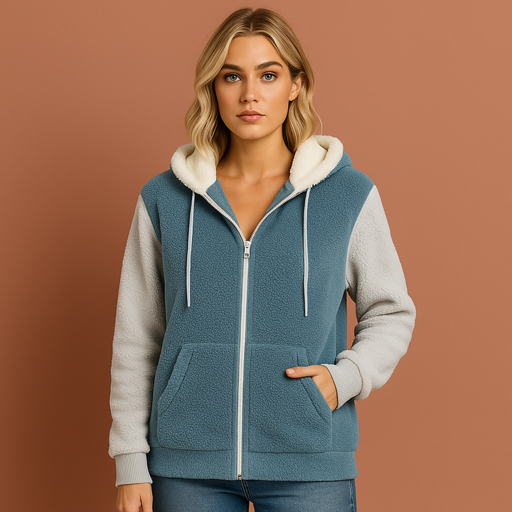 Casual dames vest met rits, warme wintermode zip hoodie, lange mouwen en comfortabele pasvorm.