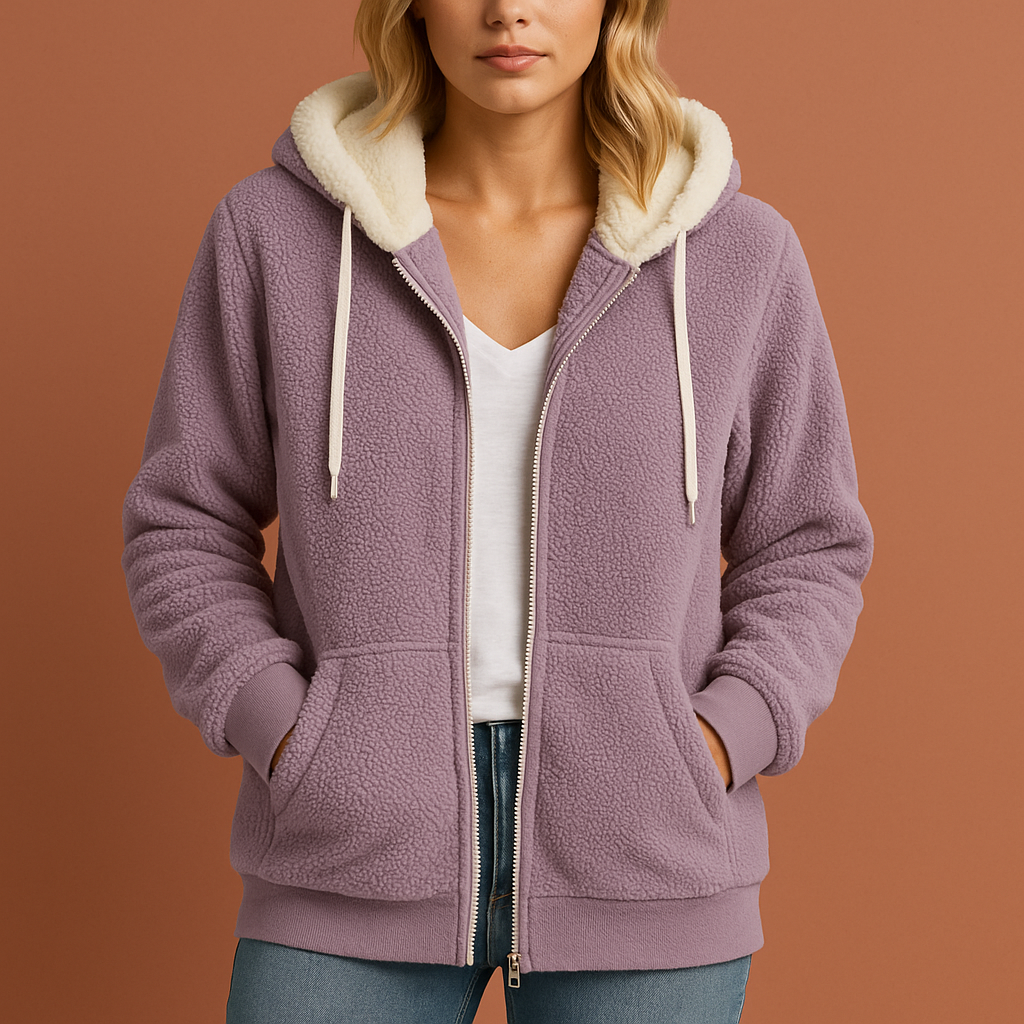 Perfecte dames winter zip hoodie, warm vest met rits, comfortabel en modieus voor elke vrouw.
