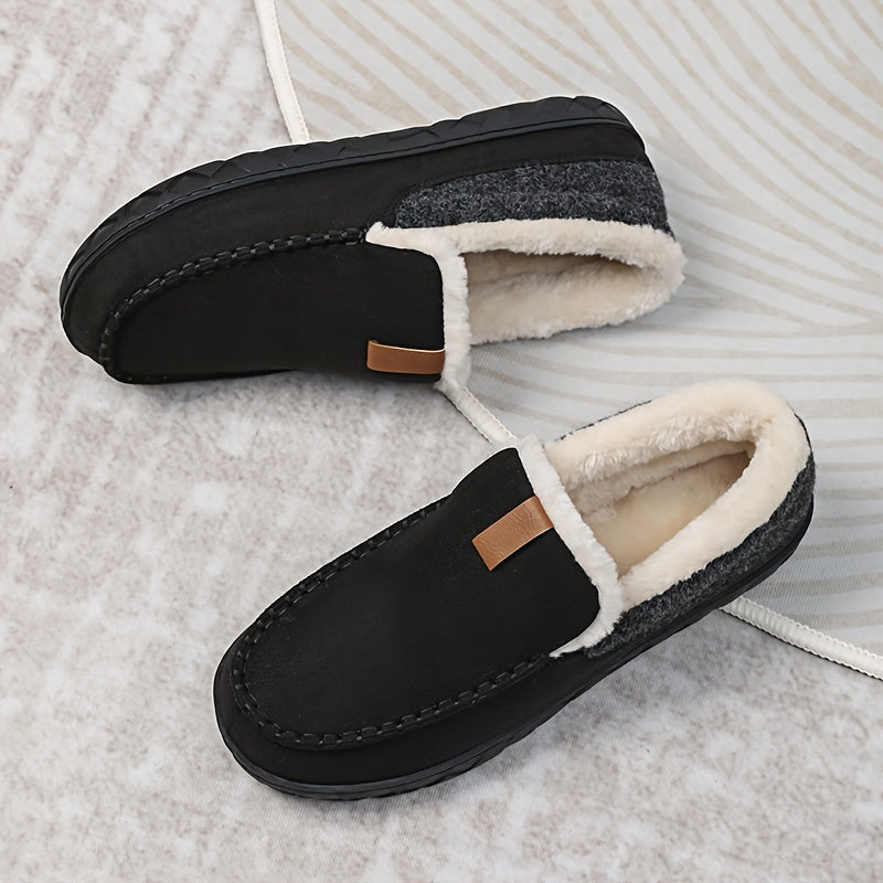 Grijze warme instappantoffels voor heren, knus en comfortabel als binnenpantoffels.