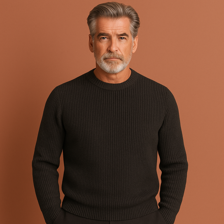 Comfortabele heren wintertrui met ronde hals, ideaal voor casual mode. Warme en tijdloze herfstkleding.