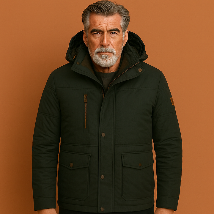 Moderne heren winterparka met praktische zakken en duurzame stof, perfect voor koude wintermaanden.