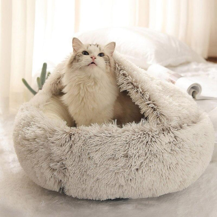 Warme, zachte huisdier slaapmand voor katten en kleine honden, comfortabel dierenbed.