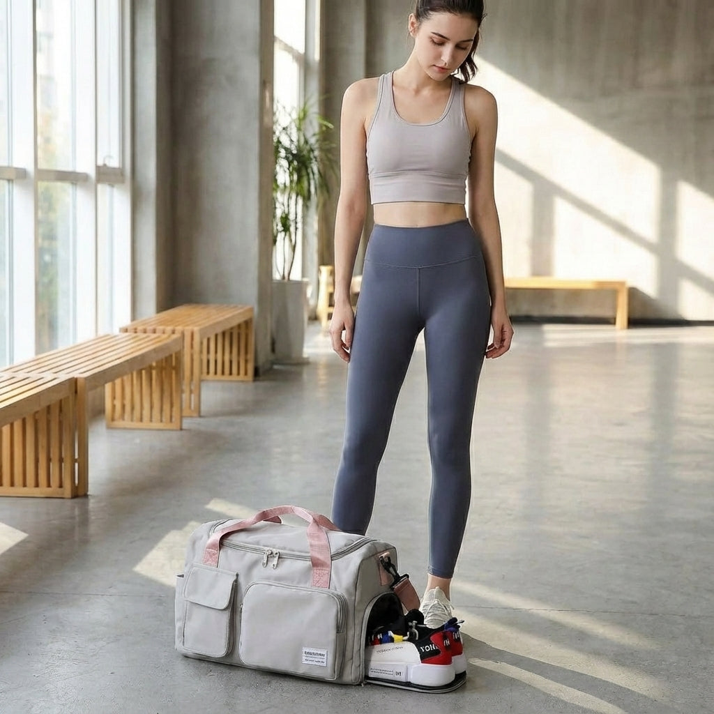 Waterbestendige unisex Travellea duffeltas van nylon, ideaal voor reizen en sport, houdt spullen droog en veilig.