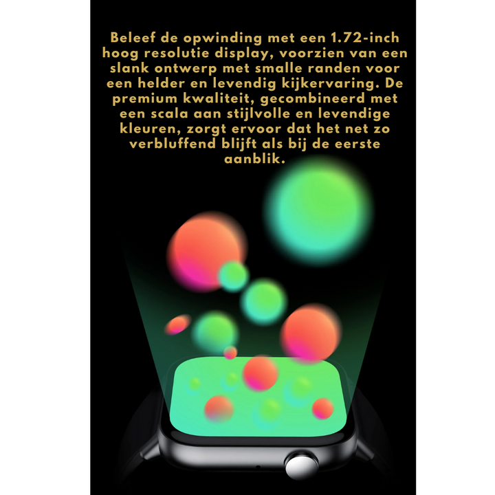 "Waterbestendige wellness smartwatch met gezondheidsmonitoring, stijlvol ontwerp en spraakbesturing, compatibel met Android/i