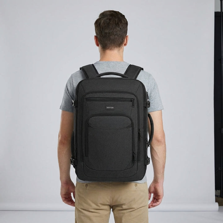 FlightFold uitbreidbare zakenrugzak, perfecte handbagage & laptoprugzak voor slim reizen en TSA-controle.