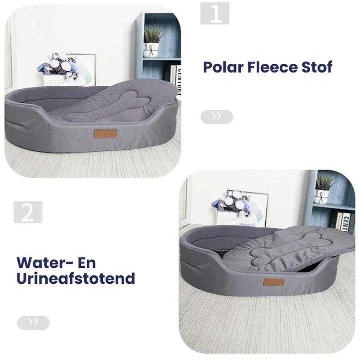 Zachte vulling van het waterdichte hondenbed, toont de hoge kwaliteit en het comfort voor honden.