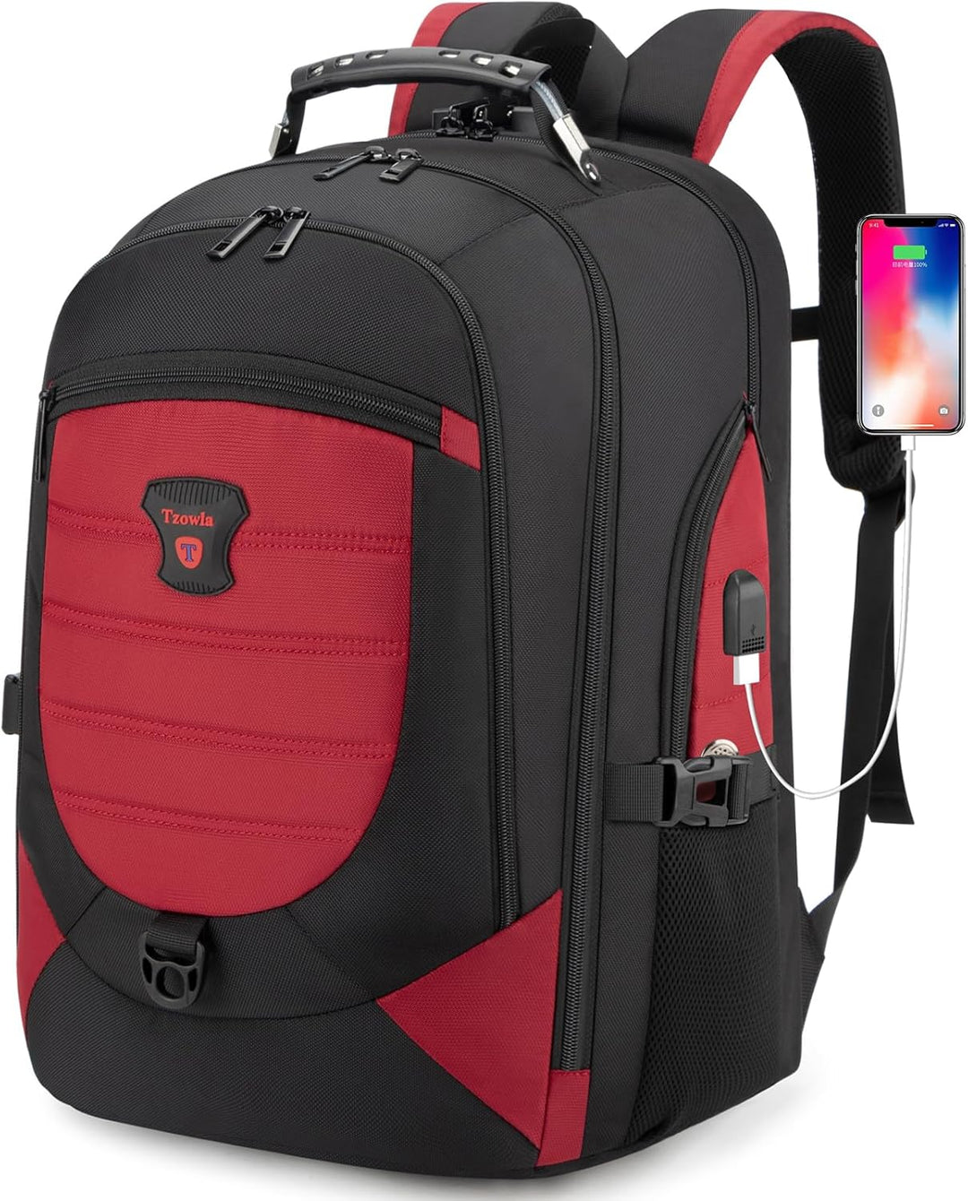 Waterdichte anti-diefstal laptoprugzak (17.3") met USB-poort, ideaal voor reizen en werk.