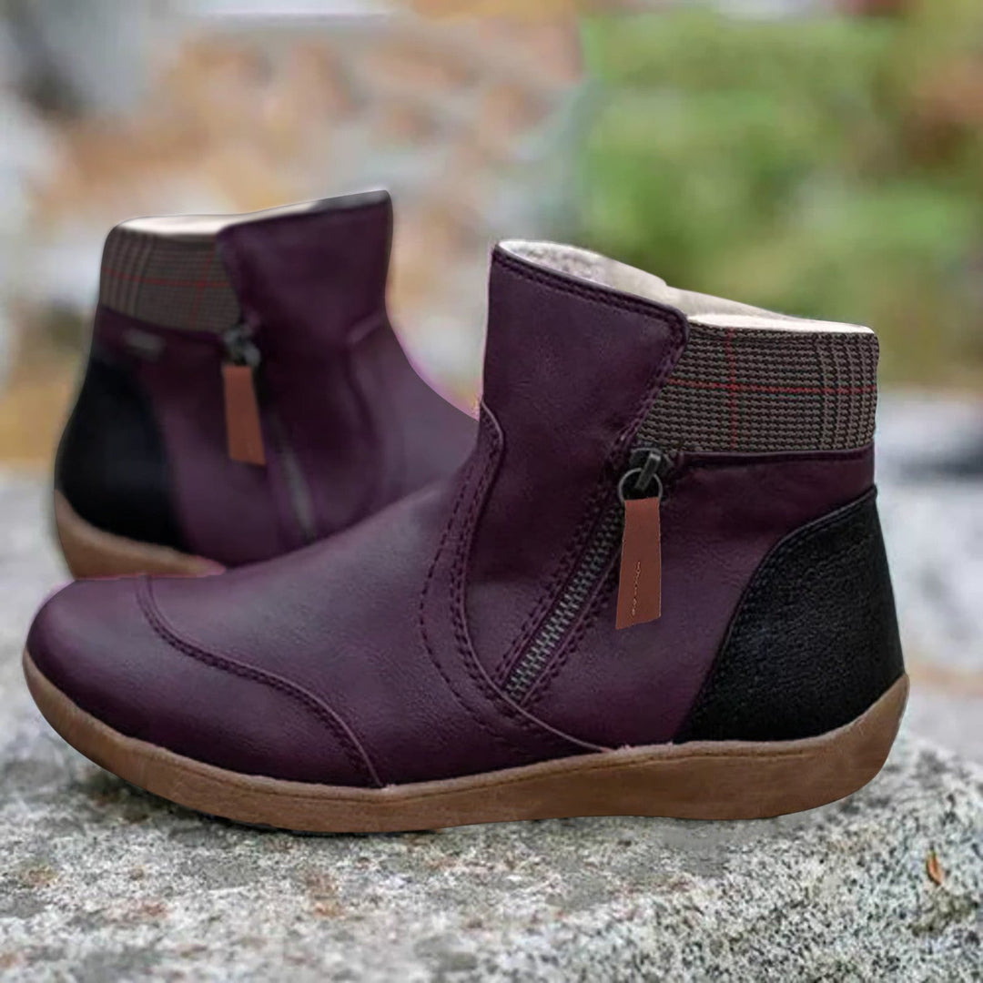 Praktische waterdichte dames enkellaarsjes met zijrits en anti-slip, comfortabel voor elke wandeling.