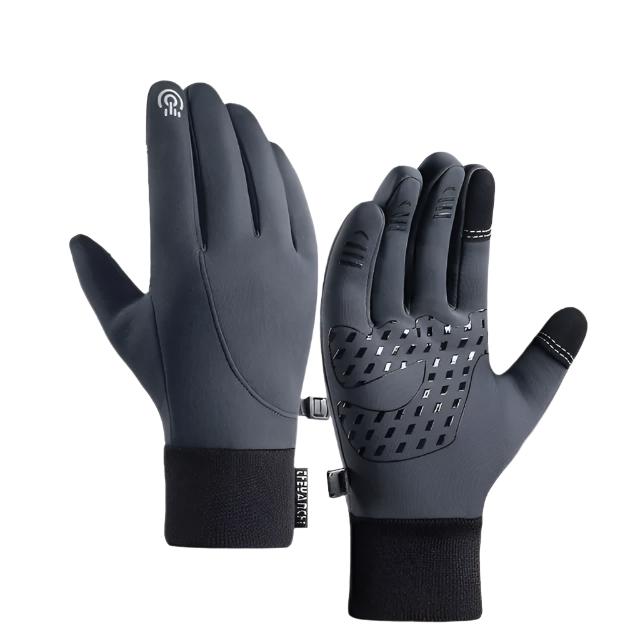 "Waterdichte thermohandschoenen met touchscreen, fleece voering, anti-slip palm; ideaal voor winteractiviteiten"