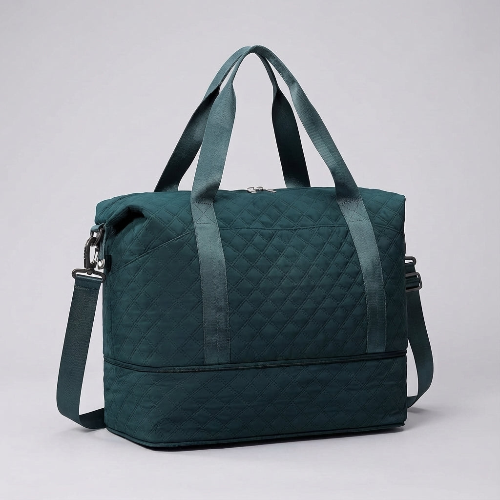 De TravelNest reistas, uitbreidbaar en waterdicht, klaar voor avontuur. Perfecte reisaccessoire voor iedereen.