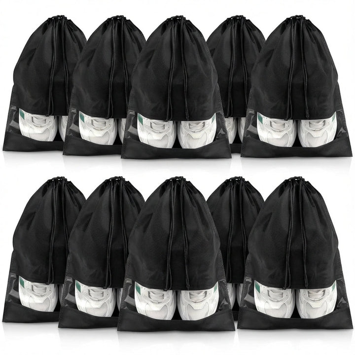 Diverse maten TravelSacko trekkoord schoenenzakken: perfecte organizers voor al je schoenen en accessoires.