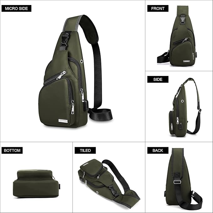 Compacte waterdichte reistas slingbag, perfect voor paspoort, telefoon, sleutels en andere reisbenodigdheden.