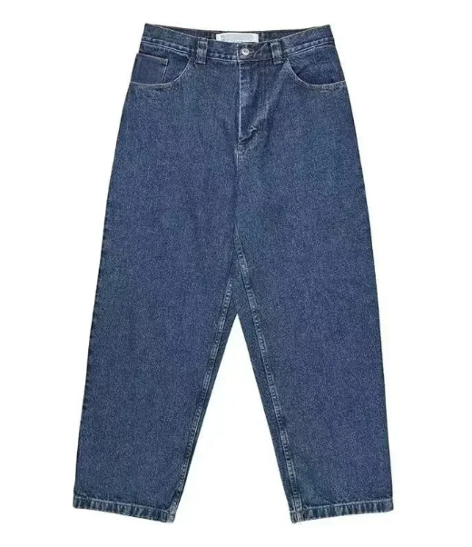 "Wijdvallende donkerblauwe heren jeans in oversize skaterstijl, ideaal voor dagelijks comfort en een trendy uitstraling."